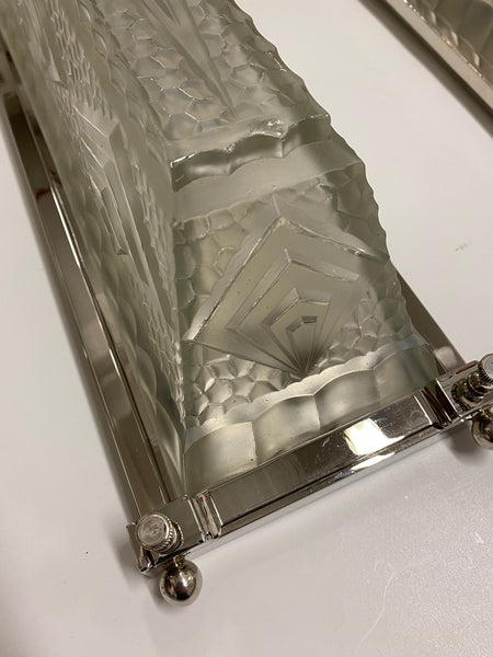 Pair of French Art Deco Geometric Sconces