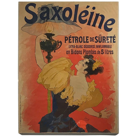 Original French color lithograph poster for Saxoléïne by Jules Chéret, 1893