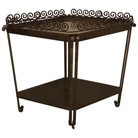 French Art Deco Diamond Accent Table or Cart
