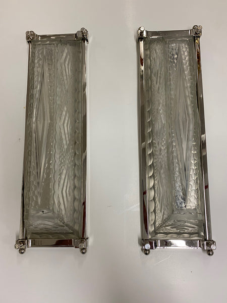 Pair of French Art Deco Geometric Sconces