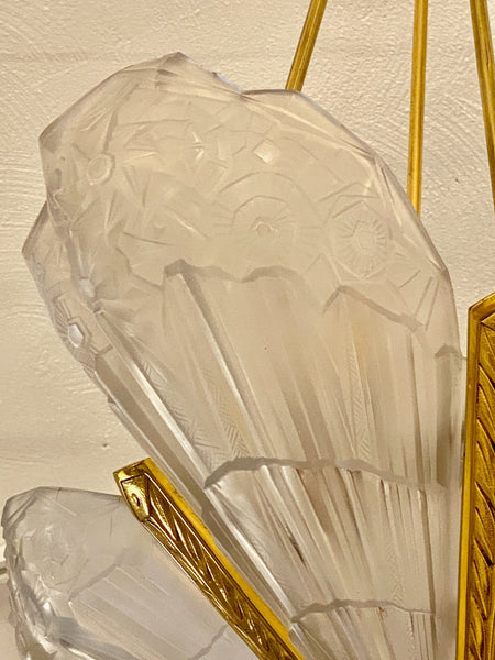 French Art Deco Chandelier Signed by J Robert