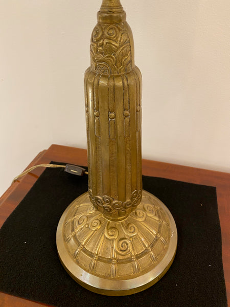 French Art Deco "Waterfall" Table Lamp Signed by Sabino