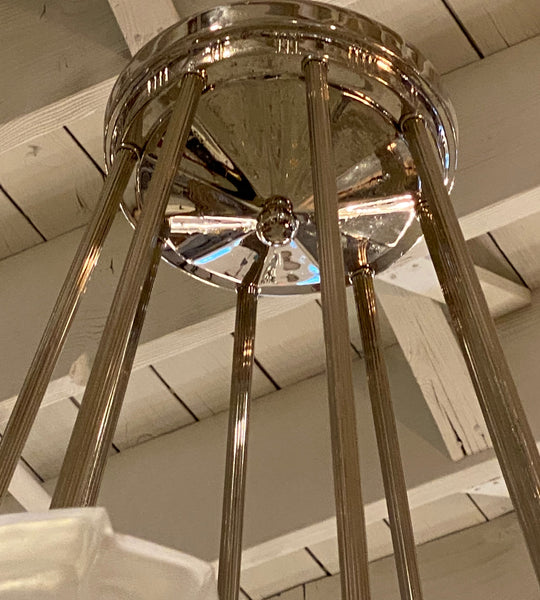 French Art Deco Birds in Flight Chandelier Signed by Sabino