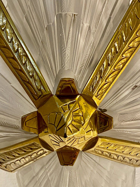 French Art Deco Chandelier Signed by J Robert