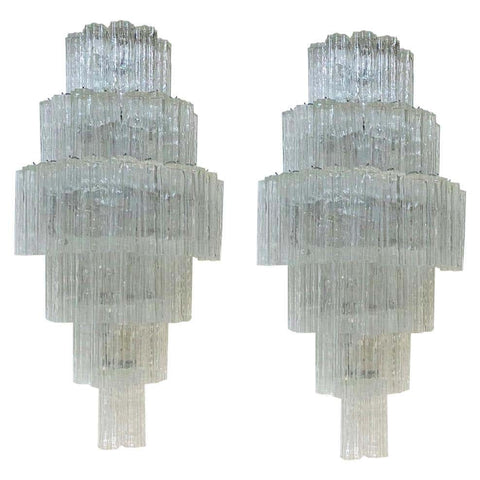 Grand Pair of Mid-Century Modern Tronchi Wall Sconces