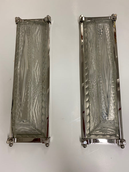 Pair of French Art Deco Geometric Sconces