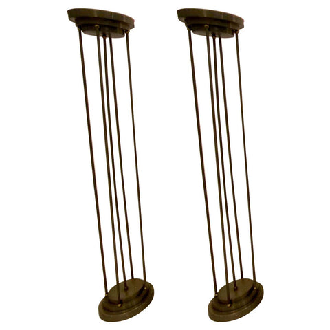 Pair of Art Deco Floor Lamps with Skyscraper Motif