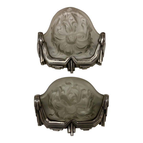 Pair of French Art Deco Sconces Signed by Sabino