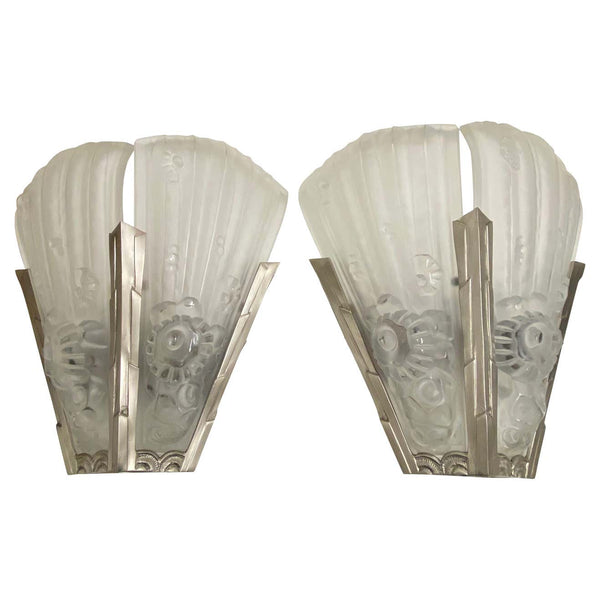 Pair of French Art Deco Gênet et Michon Wall Sconces