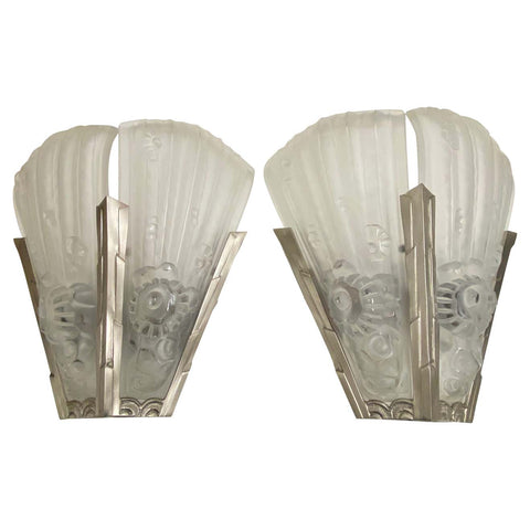 Pair of French Art Deco Gênet et Michon Wall Sconces