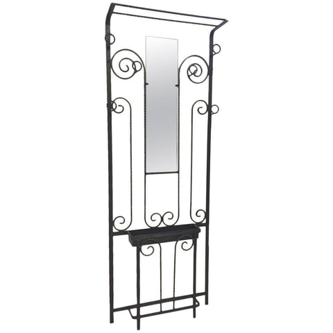 French Art Deco Wrought Iron Hall Tree