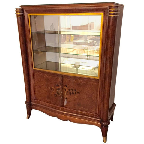 French Art Deco Vitrine or Display Cabinet in the Style of Jules Leleu