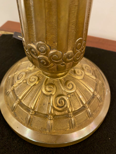 French Art Deco "Waterfall" Table Lamp Signed by Sabino