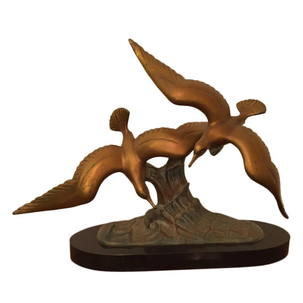 French Art Deco Bronze Bird Sculpture 1 a