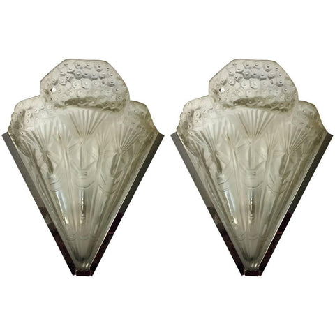 French Art Deco Pair of Sconces