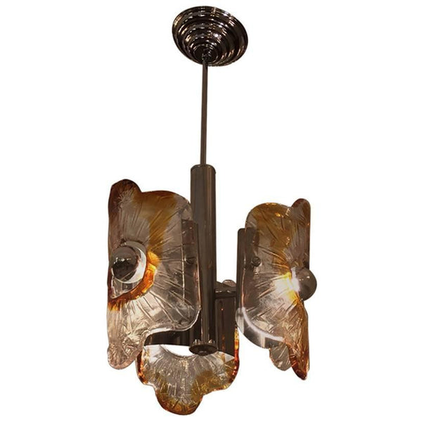 Italian Mid-Century Murano Chrome Chandelier by Mazzega