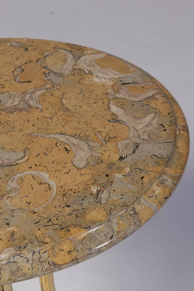 Pair of Brass Marble-Top Gueridons