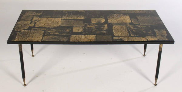 Italian Mid-Century Modern Gold Coffee Table