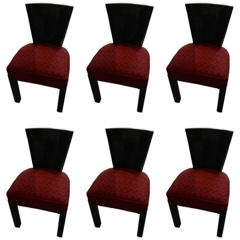 Set of Six French Art Deco Dining Chairs