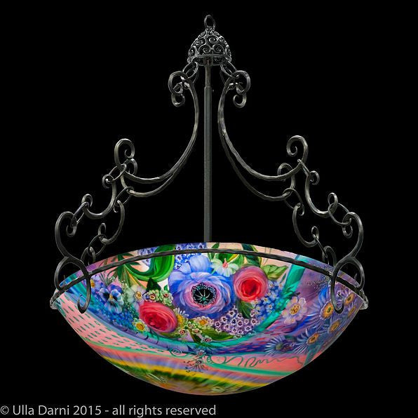 Signed original Ulla Darni 34 inch chandelier Rainbow