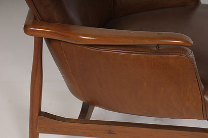 Pair of Mid Century Modern Leather Club Chairs