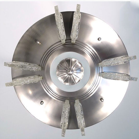 French Art Deco Modernist Ceiling Light or Chandelier