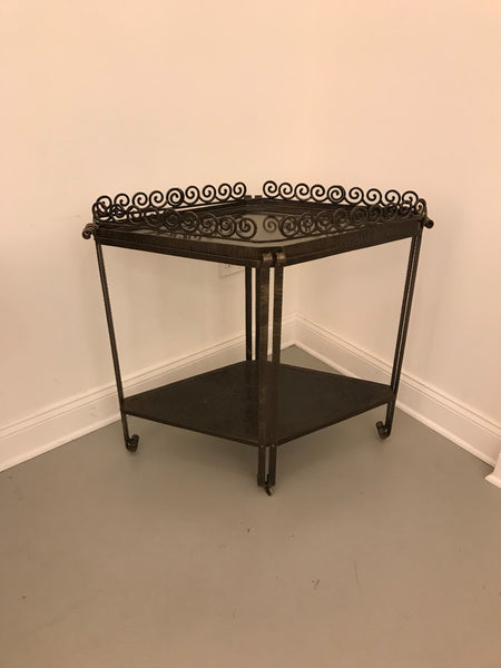 French Art Deco Diamond Accent Table or Cart