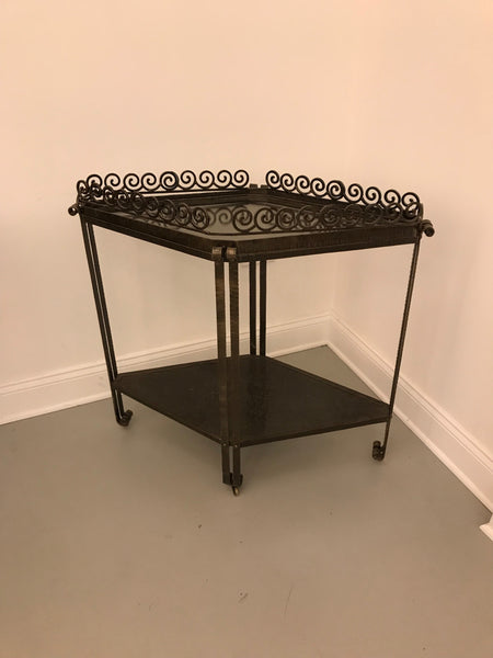 French Art Deco Diamond Accent Table or Cart