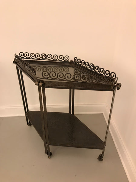 French Art Deco Diamond Accent Table or Cart
