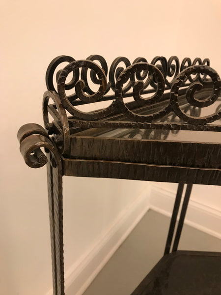 French Art Deco Diamond Accent Table or Cart