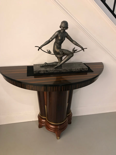 French Art Deco Female Sculpture on Marble