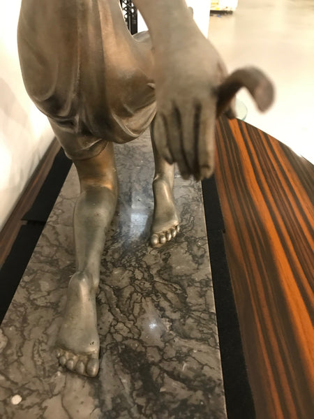 French Art Deco Female Sculpture on Marble