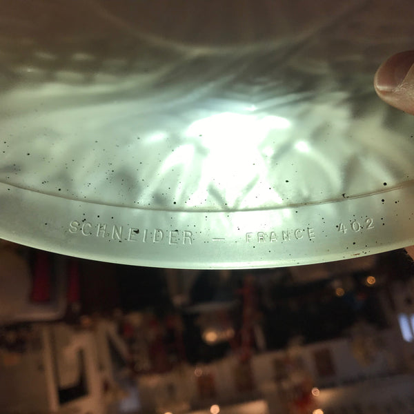 French Art Deco Hexagonal Chandelier by Schneider