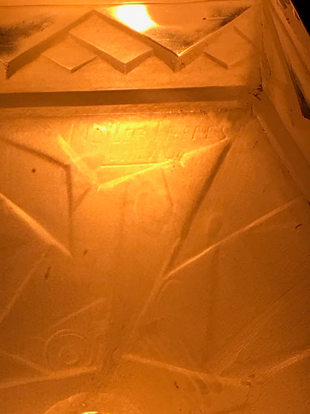 Grand French Art Deco Geometric Chandelier Signed by Muller Freres Luneville