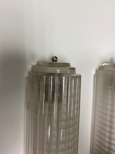 Pair of French Art Deco Wall Sconces Signed by Sabino