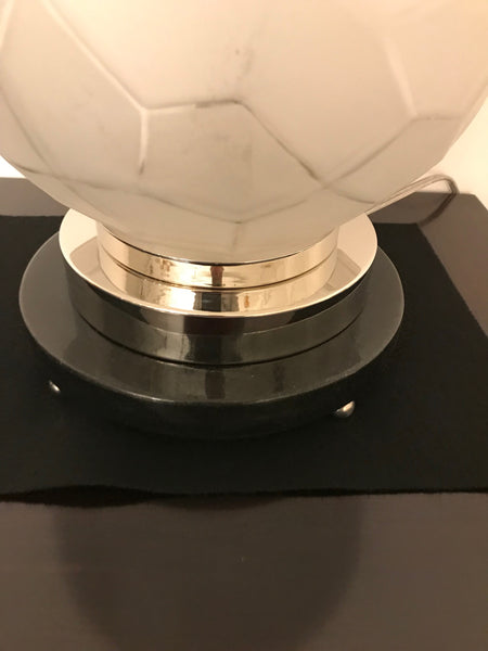 French Art Deco Table Lamp by Genet et Michon with Geometric Motif