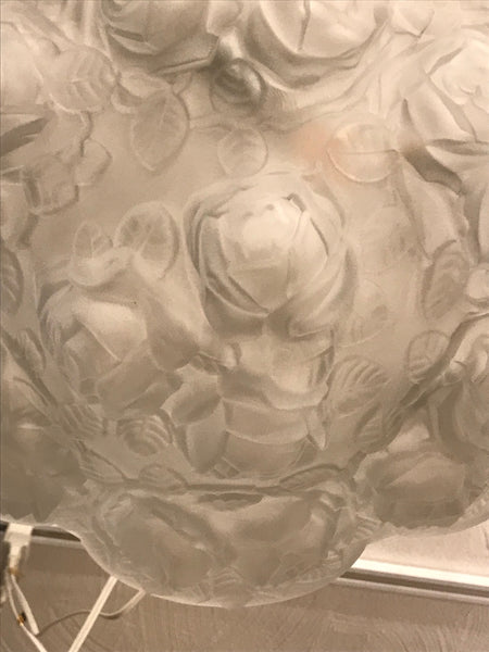 French Art Deco Floral Chandelier Signed by Verdun