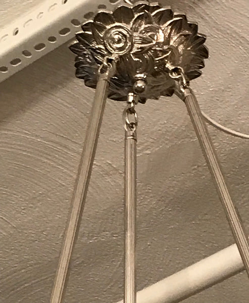 French Art Deco Floral Chandelier Signed by Verdun