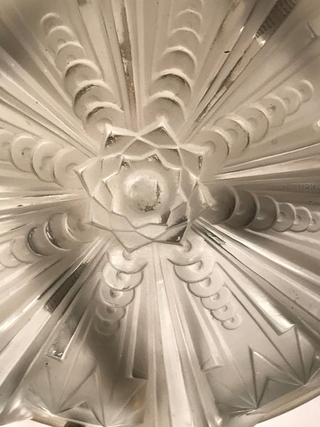 French Art Deco Geometric Chandelier Signed by Muller Frères Luneville