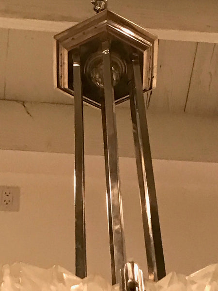 French Art Deco Pendant Chandelier by Hanots