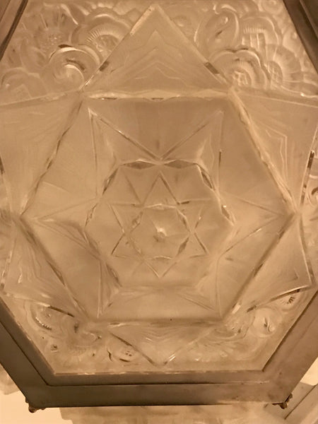 French Art Deco Pendant Chandelier by Hanots