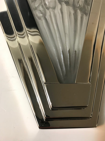 Pair of French Art Deco Skyscraper Floral Sconces