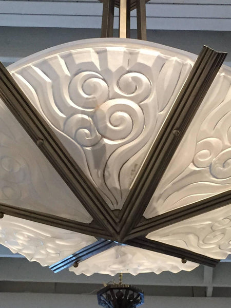 French Art Deco Chandelier by Degue