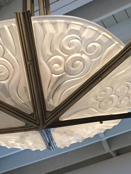 French Art Deco Chandelier by Degue