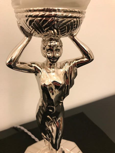 French Art Deco Table Lamp by Muller Frères Luneville