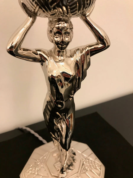 French Art Deco Table Lamp by Muller Frères Luneville