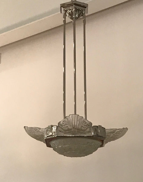 French Art Deco Chandelier by Georges Leleu