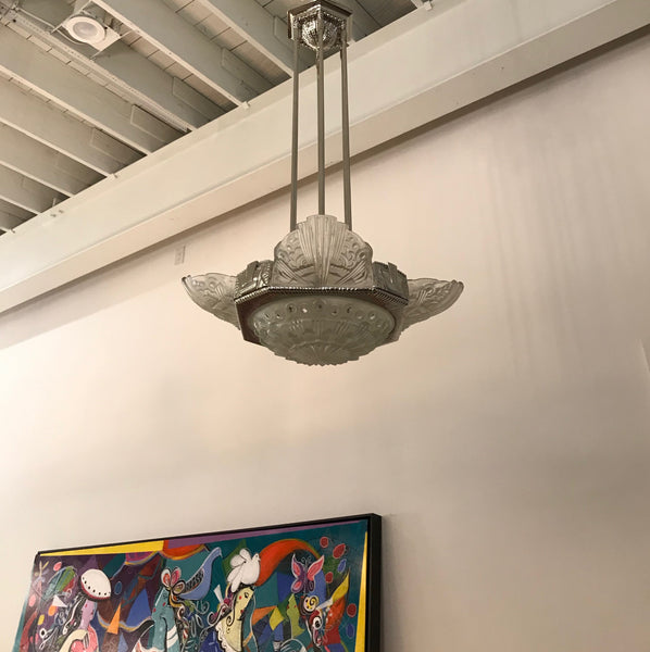 French Art Deco Chandelier by Georges Leleu