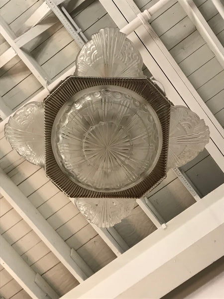 French Art Deco Chandelier by Georges Leleu