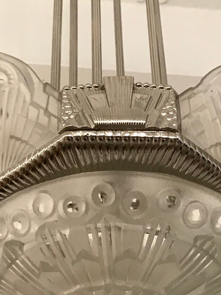 French Art Deco Chandelier by Georges Leleu